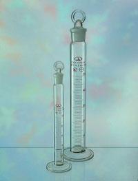 Цилиндры мерные на стеклянном основании с пришлифованной пробкой ГОСТ 1770—74 Исполнение 2, класс точности 2